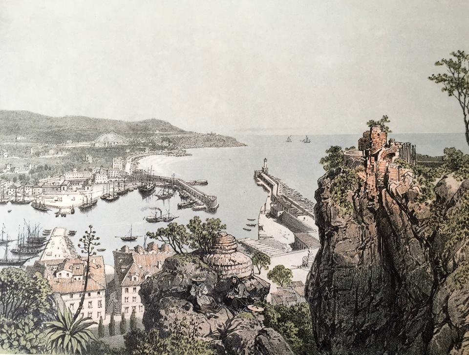 Le port de Nice vu de la colline du château vers 1872