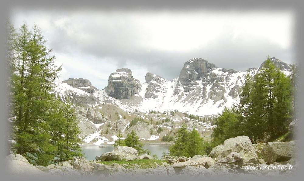 carte postale du lac d'allos
